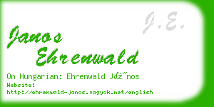 janos ehrenwald business card